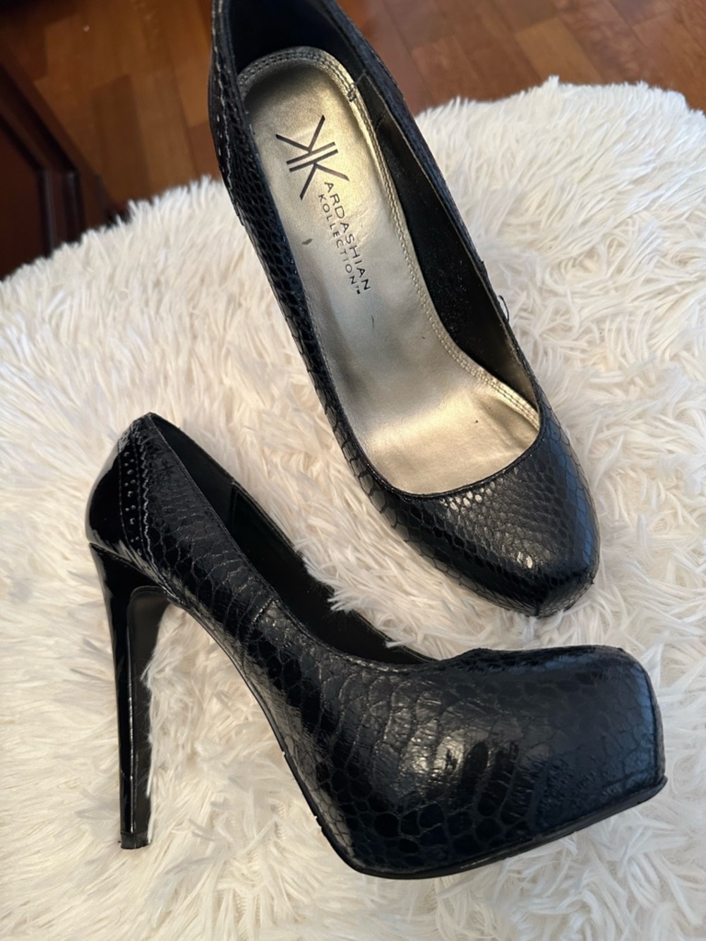Croc platform heels